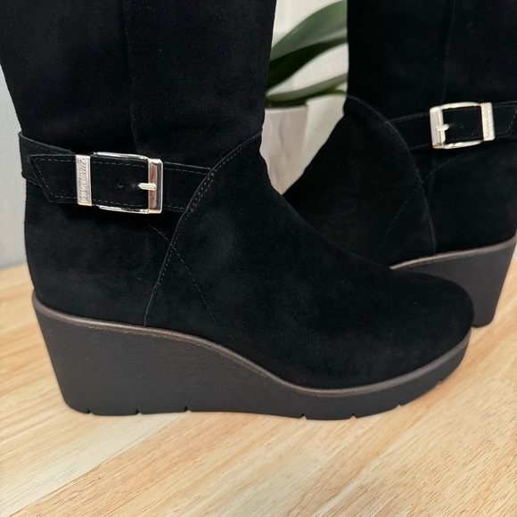 Giani Bernini Black Leather Suede Memory Foam Tall Boots - Picture 6 of 6